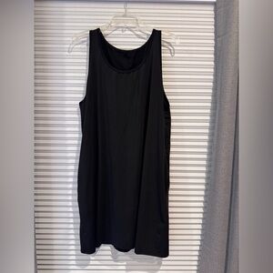 Black Sleeveless simple bathing suit coverup